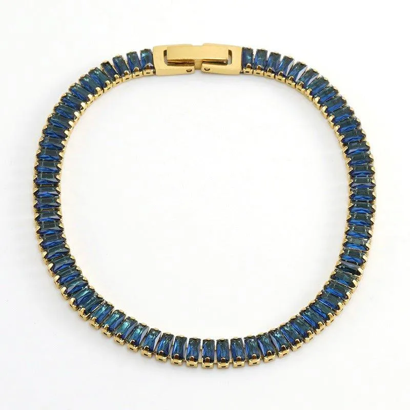 Dazzling Gold-Plated Gemstone Bracelet for Unique Elegance