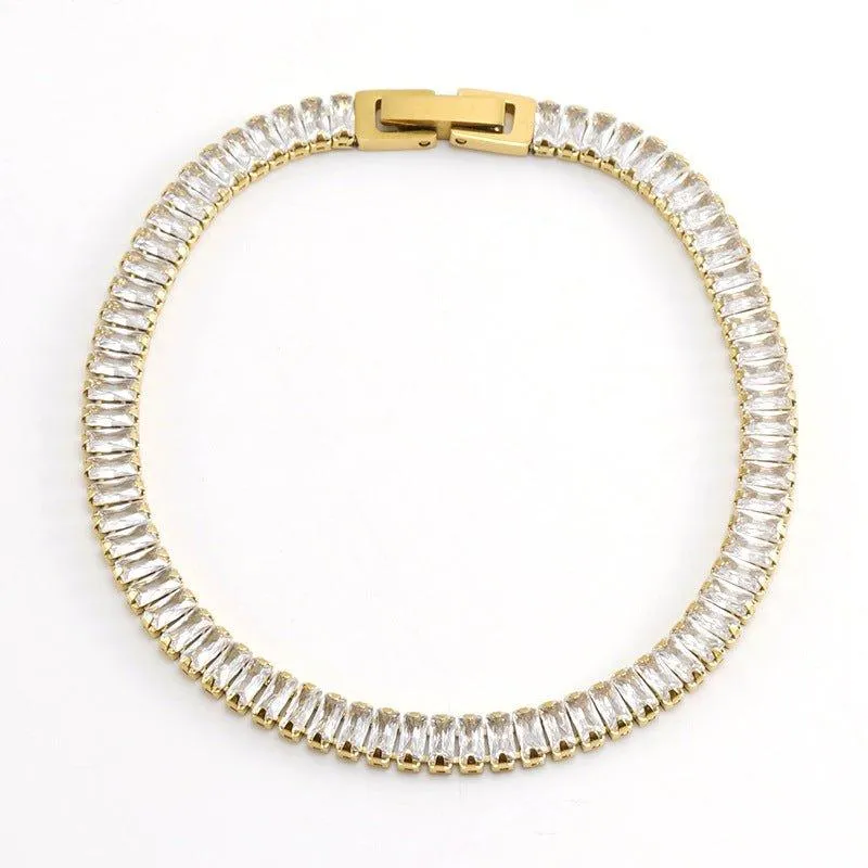 Dazzling Gold-Plated Gemstone Bracelet for Unique Elegance