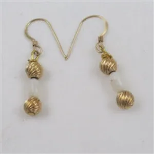 Elegant Opal & Gold Dangle Earrings