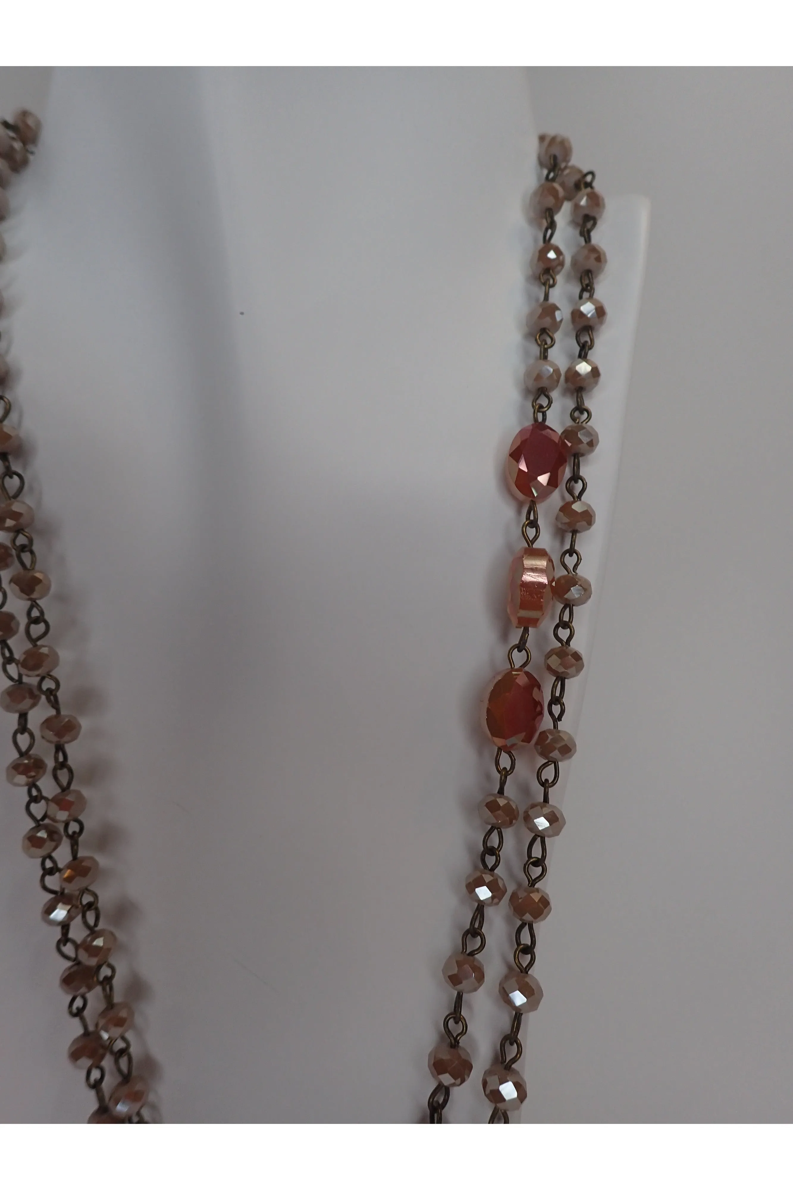Emma Peaches And Cream Beaded Necklace Set
