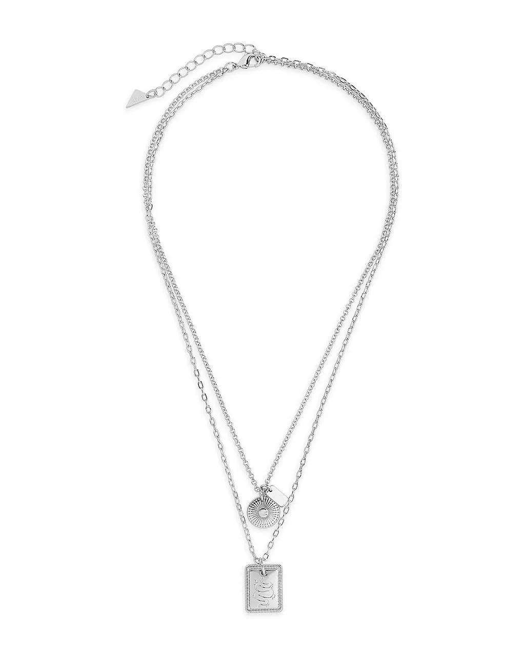 Engraved Disc & Tag Layered Necklace