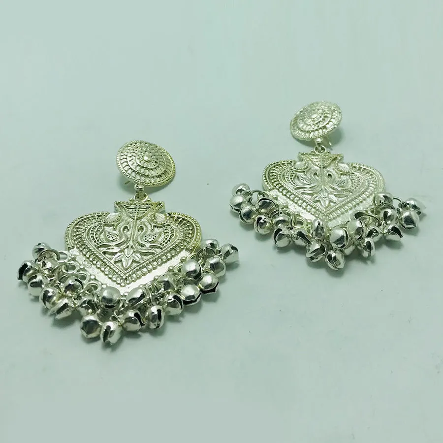 Ethnic Handmade Silver Tone Dangle Earrings