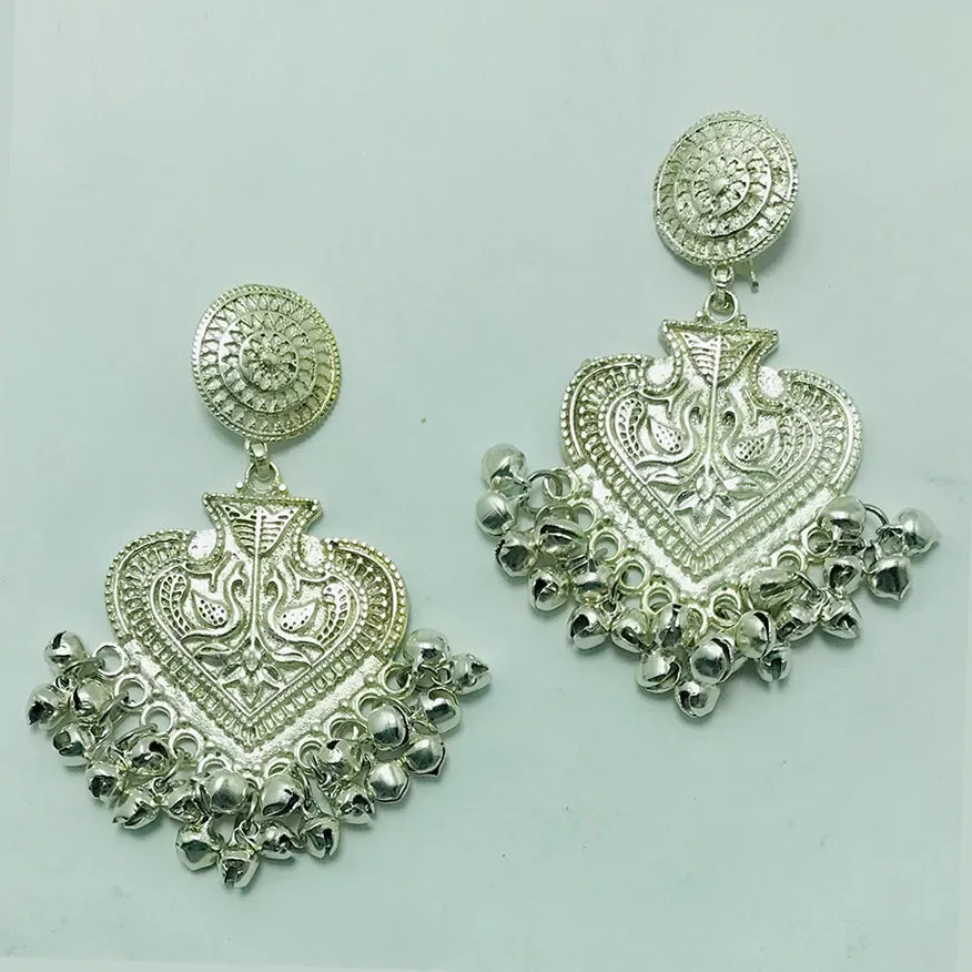 Ethnic Handmade Silver Tone Dangle Earrings