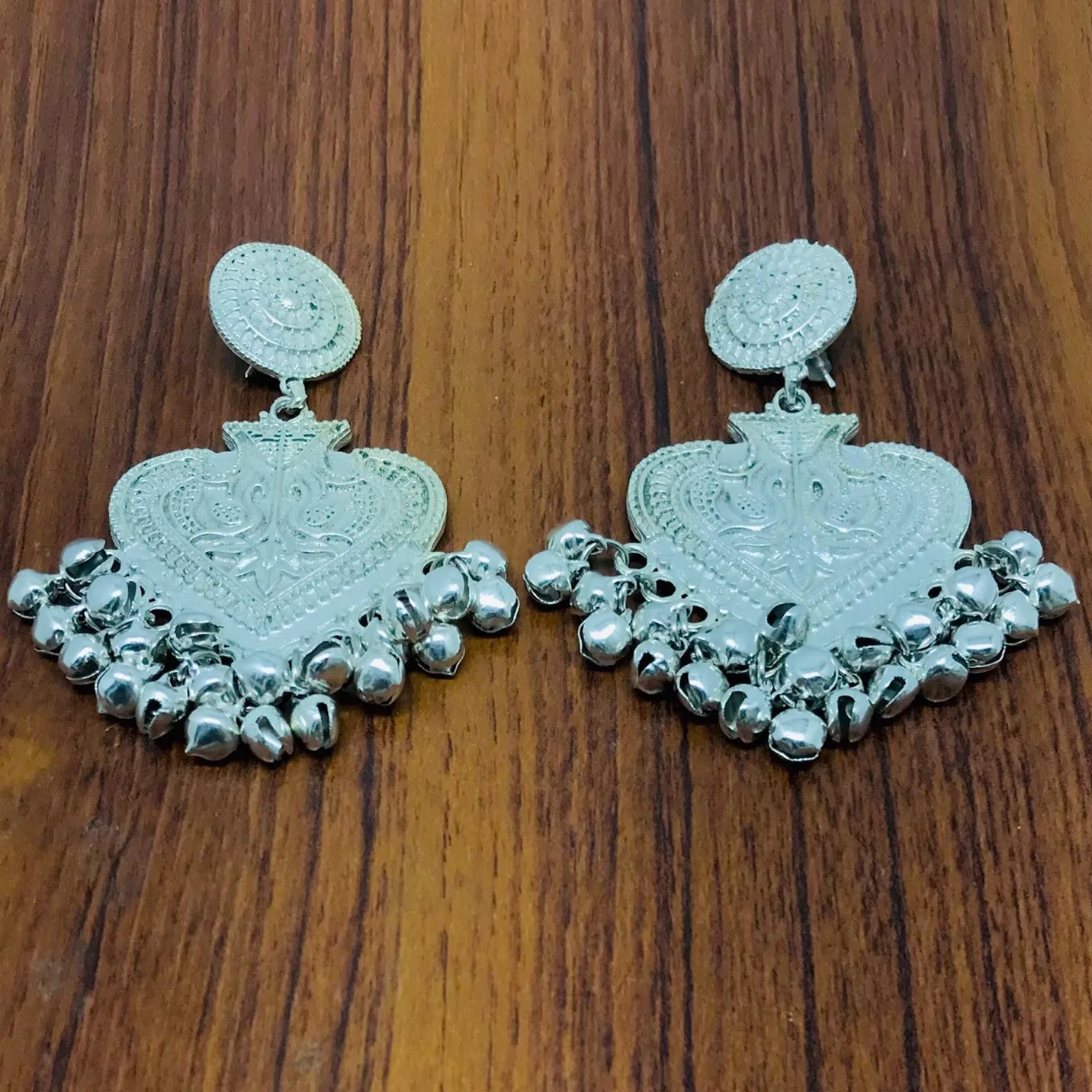 Ethnic Handmade Silver Tone Dangle Earrings