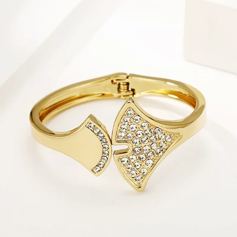 European Asymmetrical Rhinestone Bracelet for Women - High-End Clothing Accessory