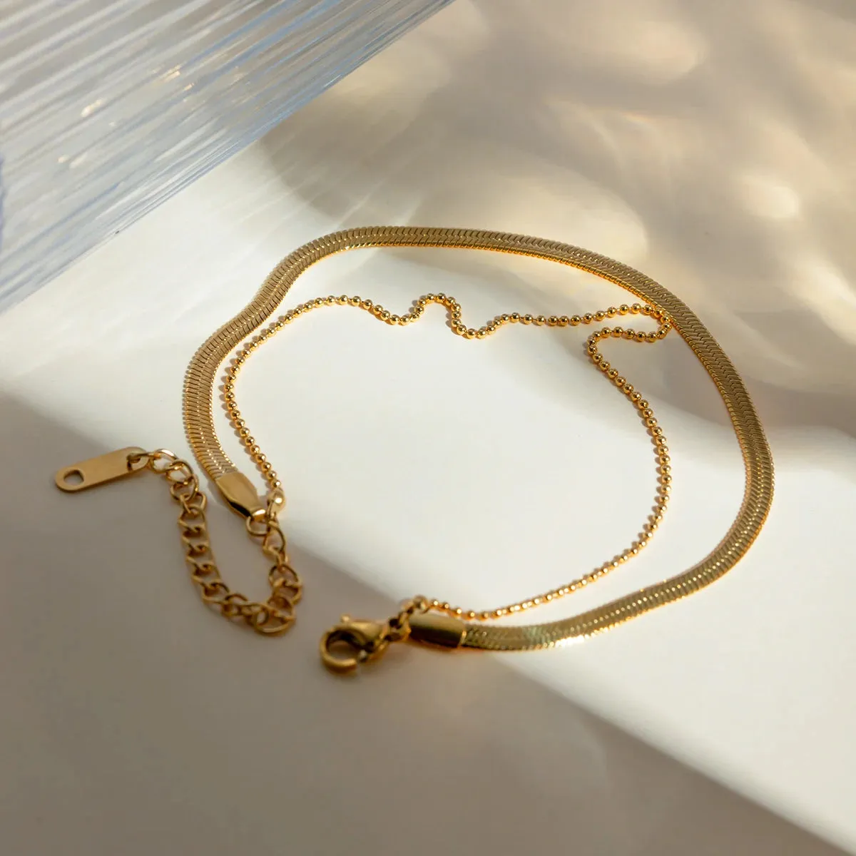 Exquisite Double Layer Snake Chain Anklet