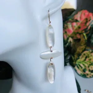 Falling petals mother of pearl earrings
