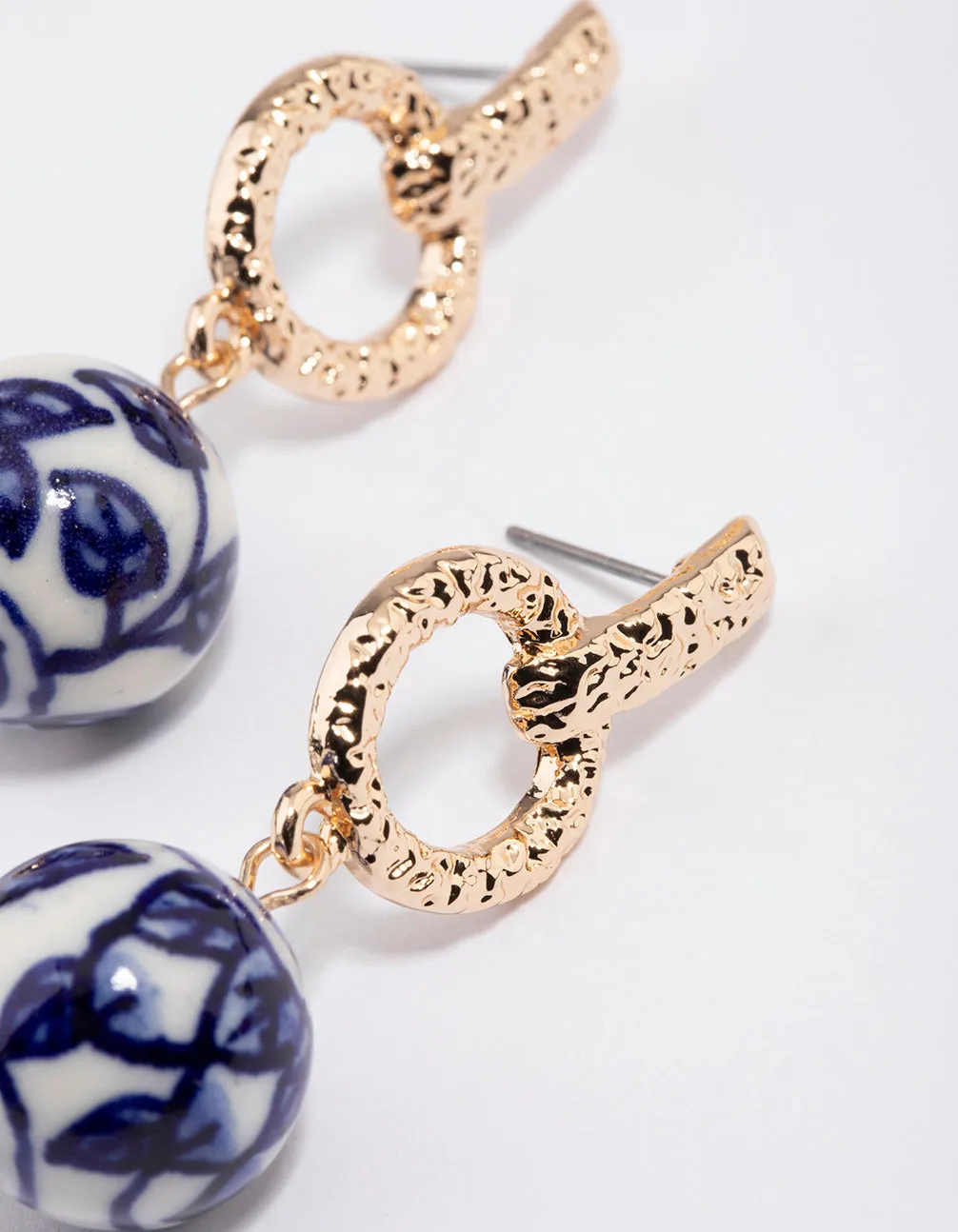 Gold Molten Painted Ball Earrings