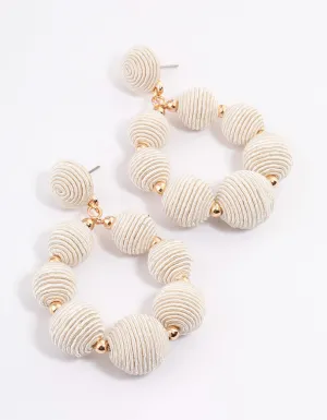 Gold Wrapped Circle Ball Earrings