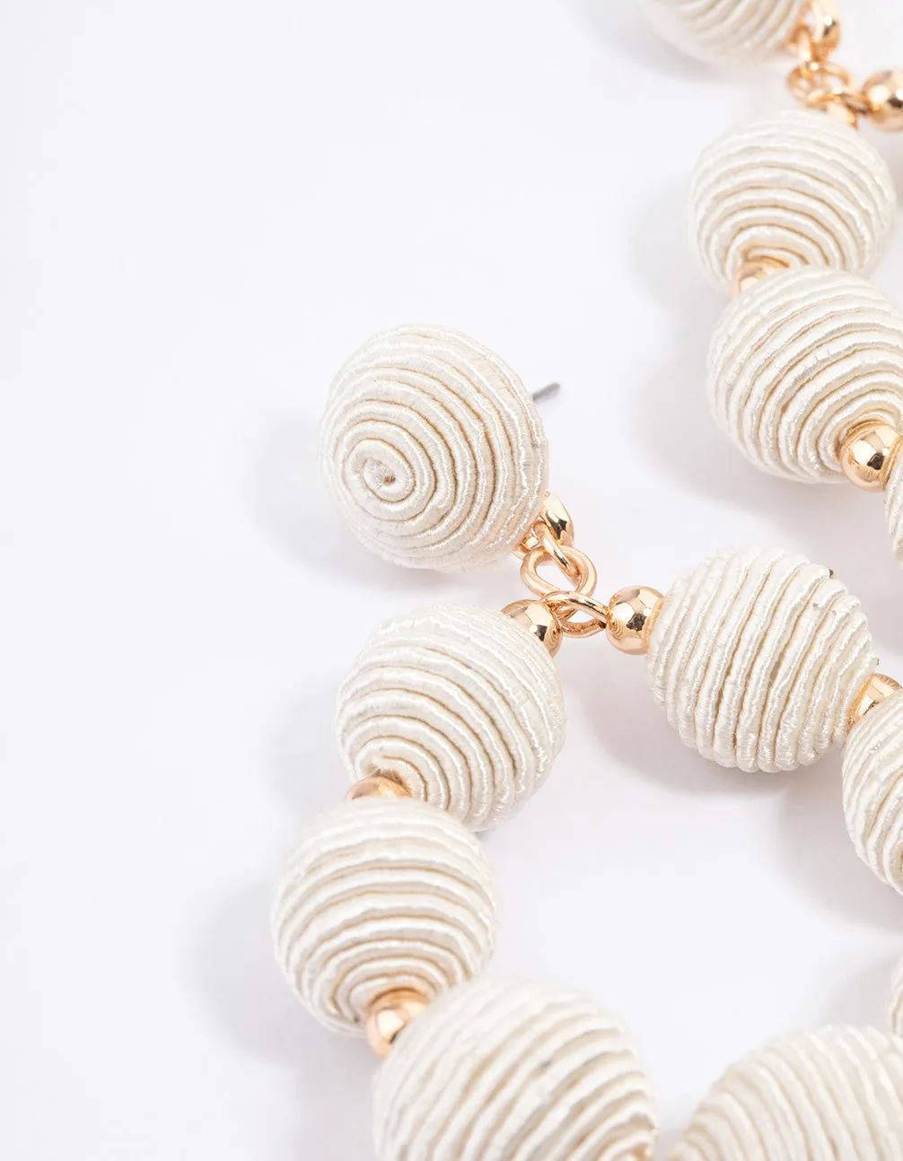 Gold Wrapped Circle Ball Earrings