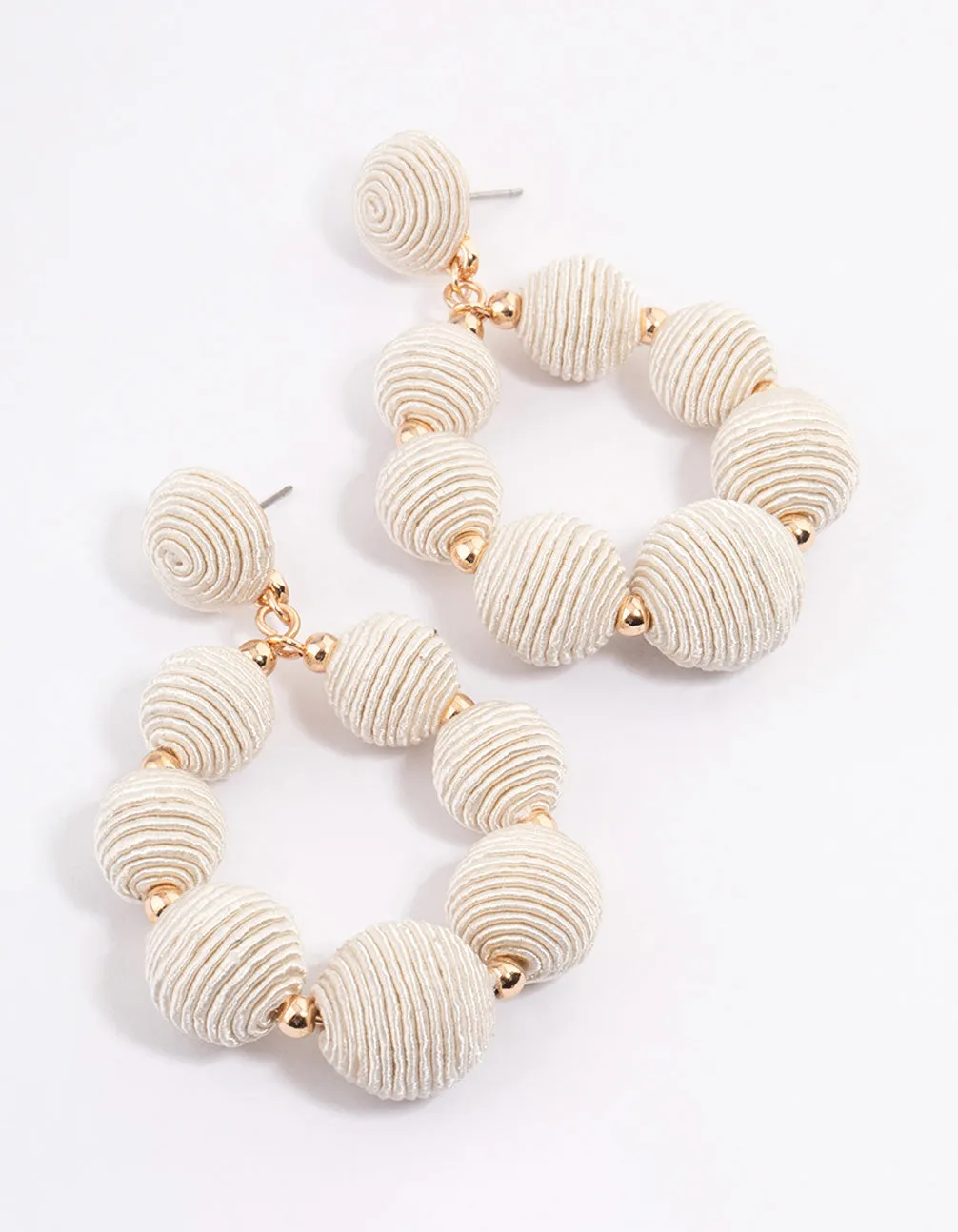 Gold Wrapped Circle Ball Earrings