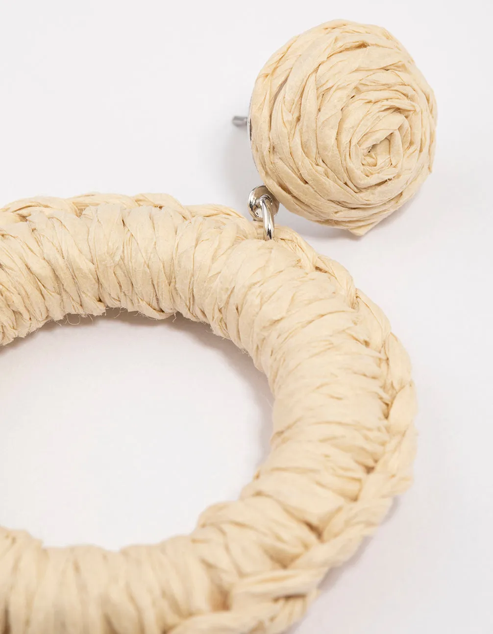 Gold Wrapped Circle Drop Earrings
