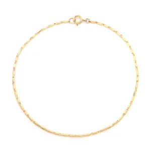 Golden Line Spark Anklet | 14k Gold