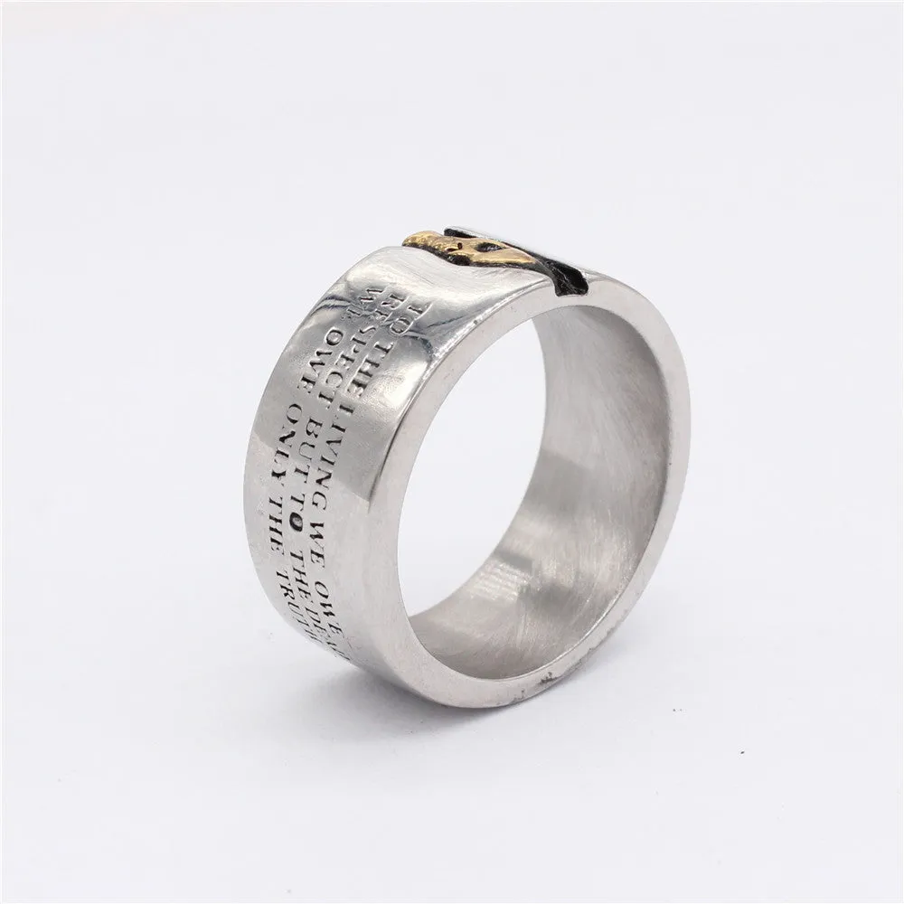 Halloween Skull English Letters Titanium Steel Ring for Men