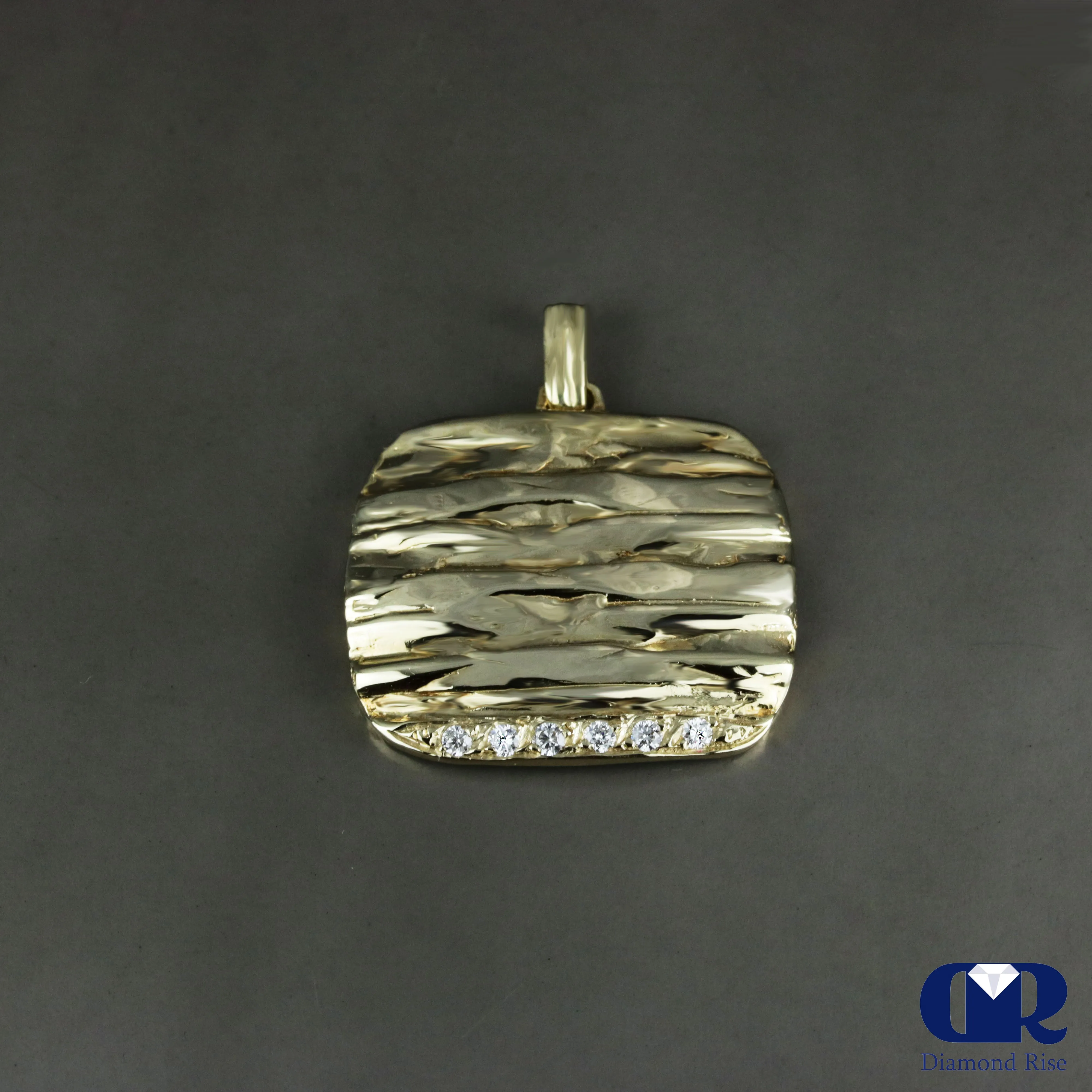 Handmade Diamond Pendant Necklace In 14K Gold With 16" Chain