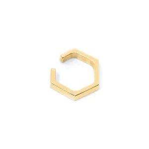 Hex Ear Cuff Bold - 14k Yellow Gold