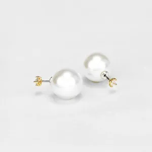 iLLASPARKZ Double-sided CZ Pearl Stud Earrings