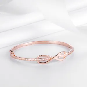 Infinity CZ Rose Gold Plated 925 Sterling Silver Kada Bracelet