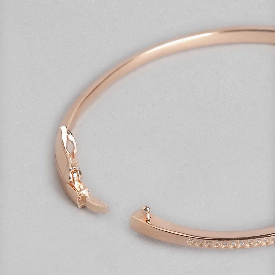 Infinity CZ Rose Gold Plated 925 Sterling Silver Kada Bracelet