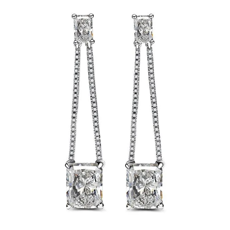 Jolics Handmade Radiant Cut 925 Sterling Silver Pendant Necklace