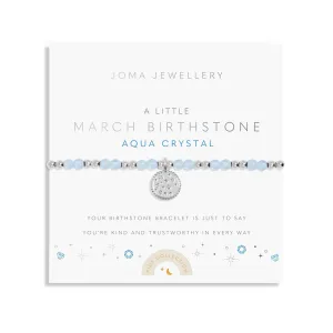 Kids A Little March Birthstone Silver Plated Bracelet C784