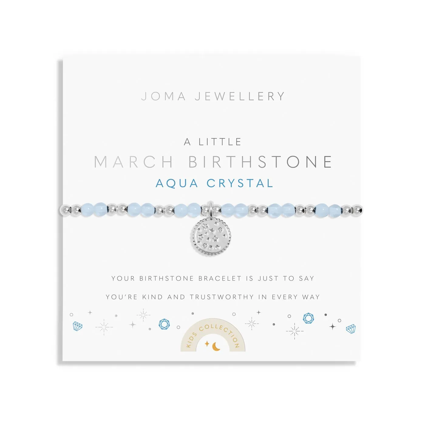 Kids A Little March Birthstone Silver Plated Bracelet C784