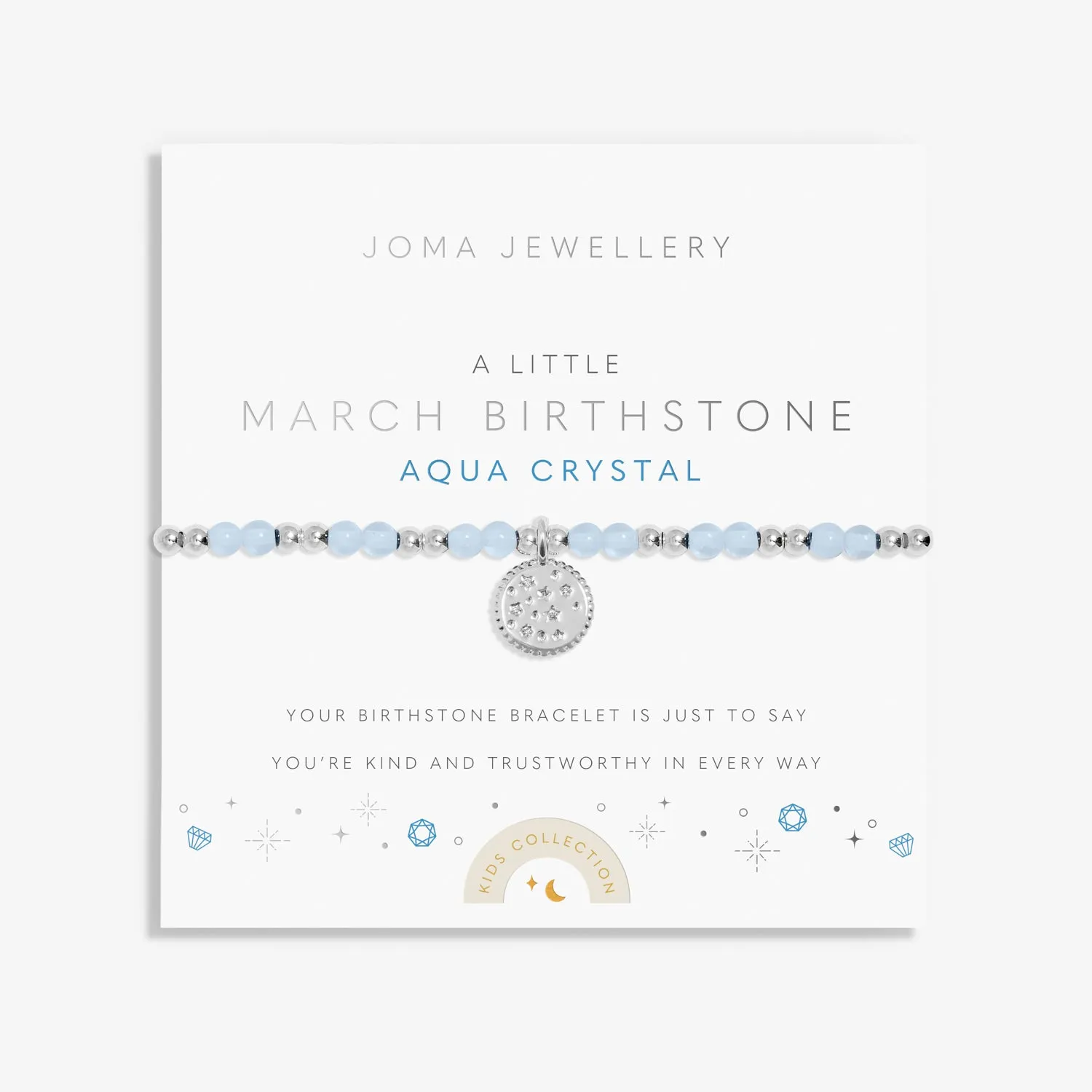 Kids A Little March Birthstone Silver Plated Bracelet C784