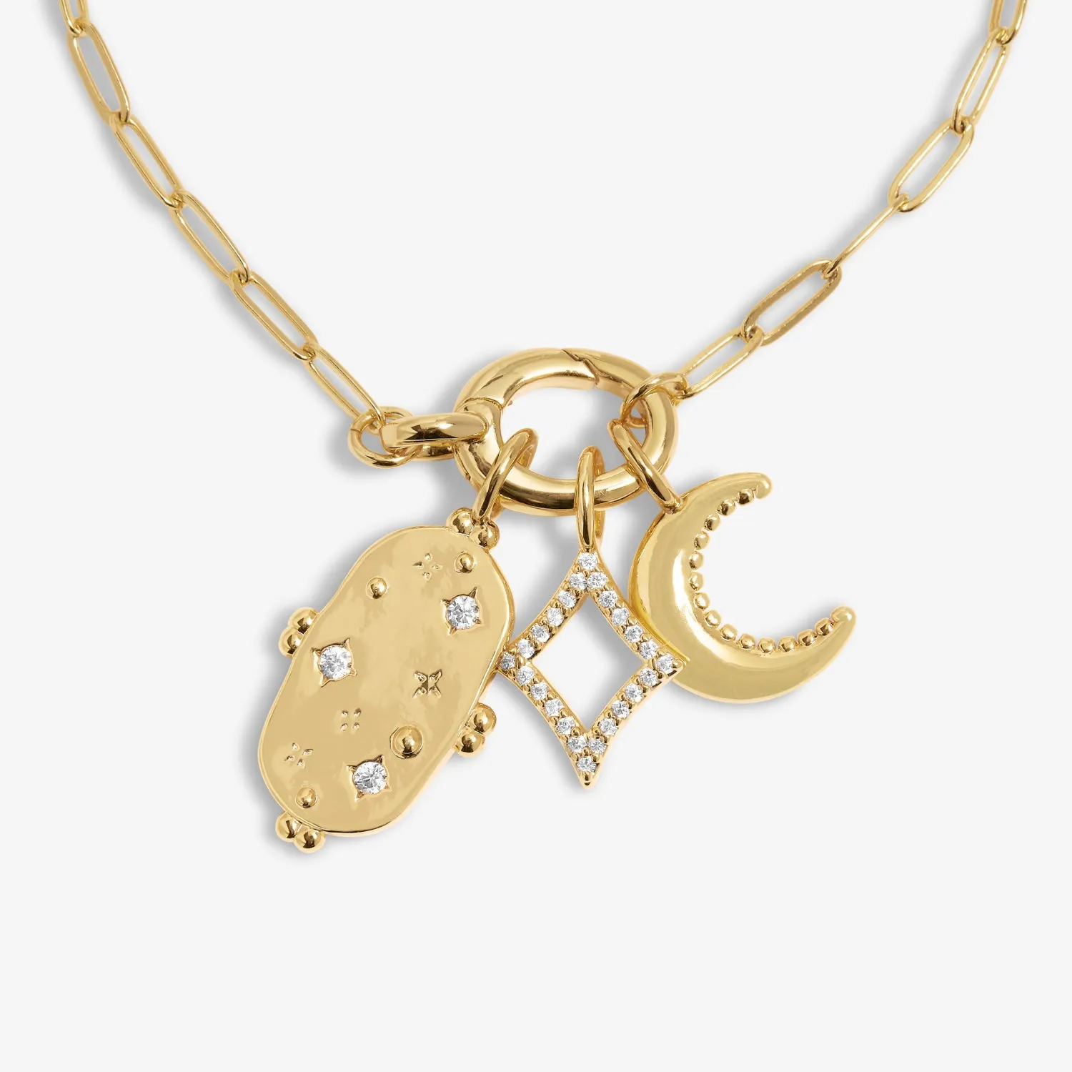 Little Links Oval Clasp Celestial Charms Gold Plated Bracelet 7539