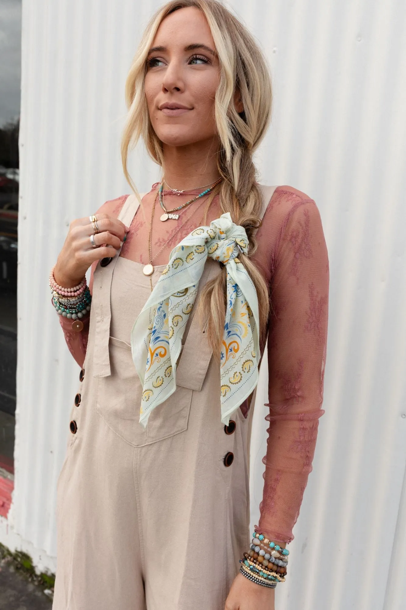 Love Full Paisley Bandana - Lime