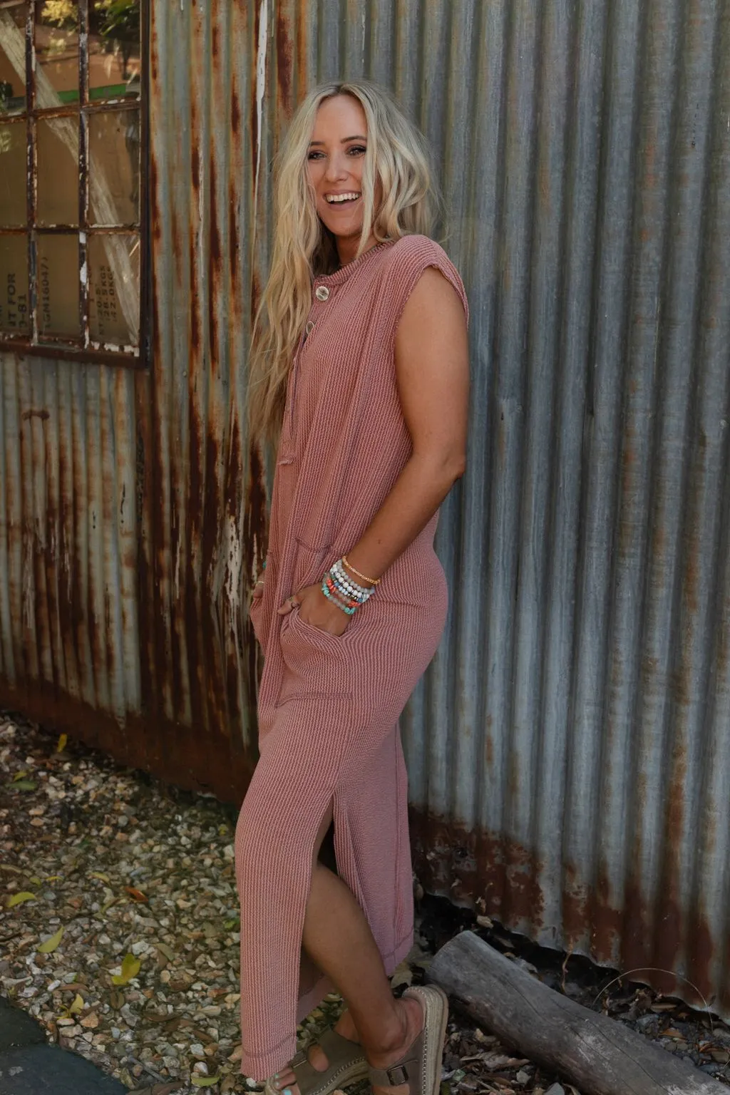 Madeline Textured Maxi Dress - Cedarwood