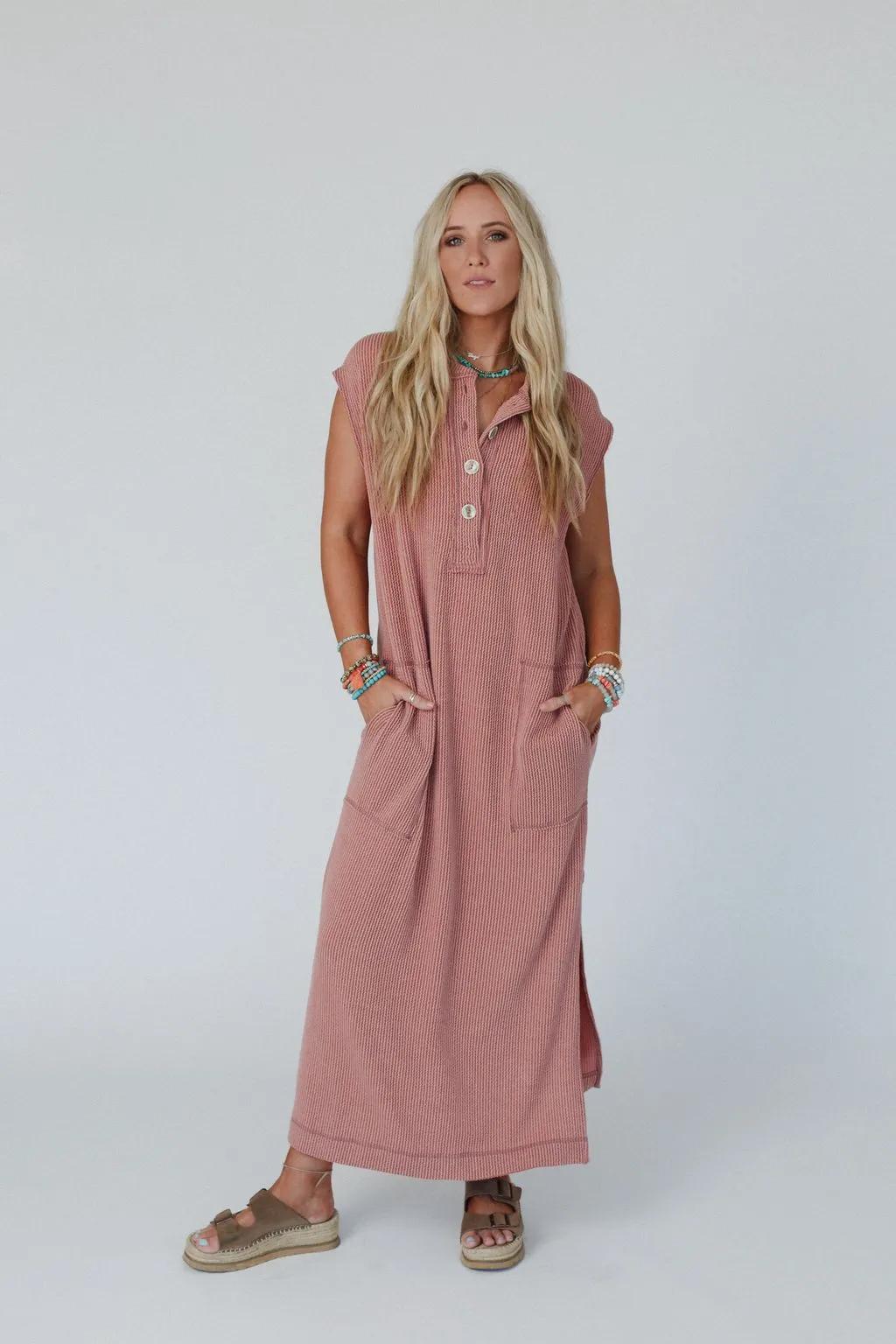 Madeline Textured Maxi Dress - Cedarwood