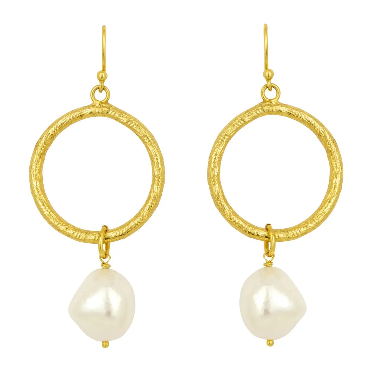 Margot Pearl Hoop Earrings
