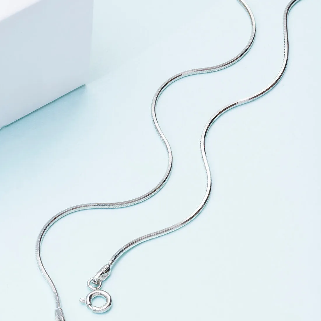 Minimal Rhodium Plated 925 Sterling Silver Chain Anklet