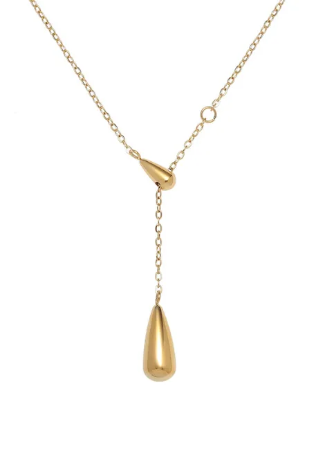 Necklace | Double Waterdrop | 18K Gold Plated