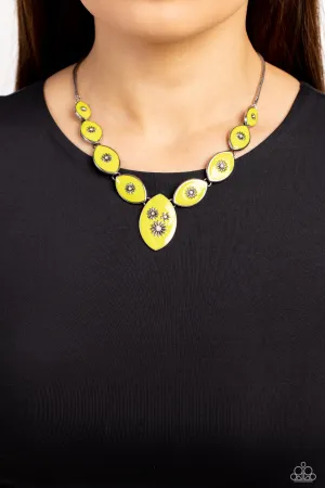 Necklaces Pressed Flowers - Green N2226