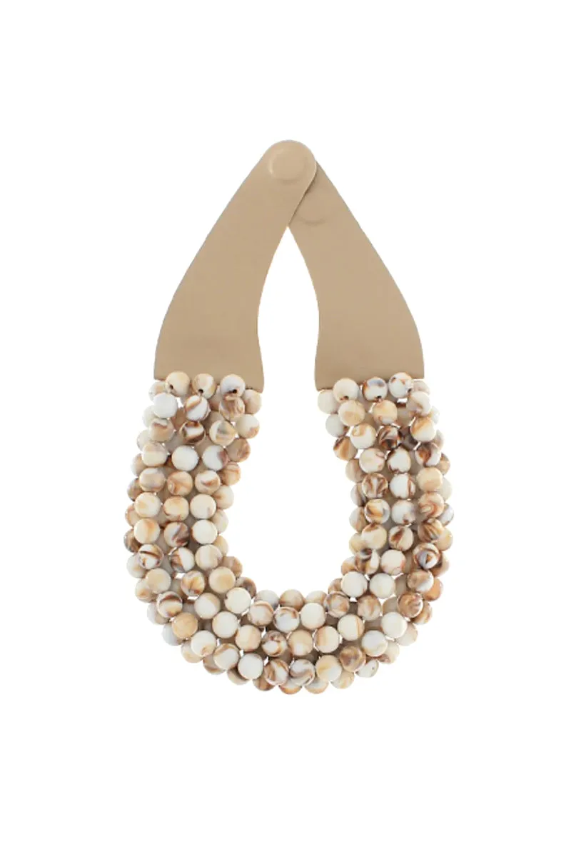 Neutral Beaded Bib Necklace