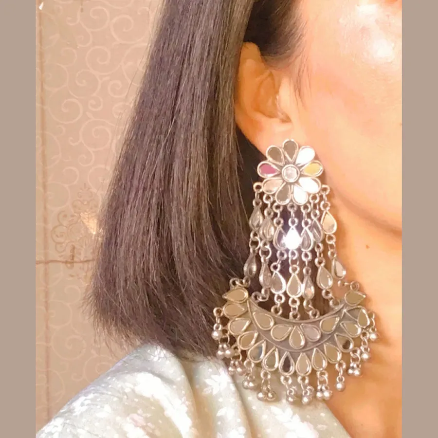 Oversized Long Dangle Tribal Earrings