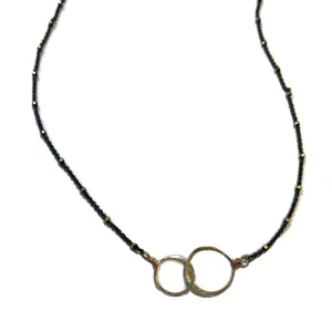 Oxidized 2 Circles Necklace