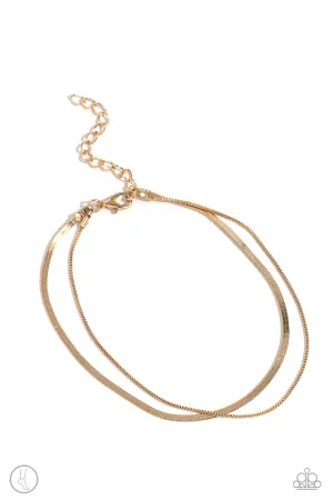 Paparazzi Glistening Gauge Gold Anklet Bracelet