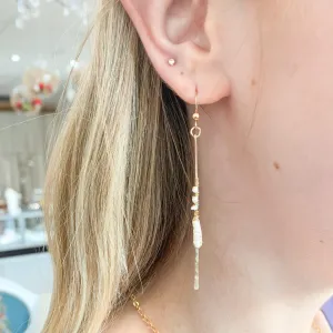 Pearl Long Drop Earrings