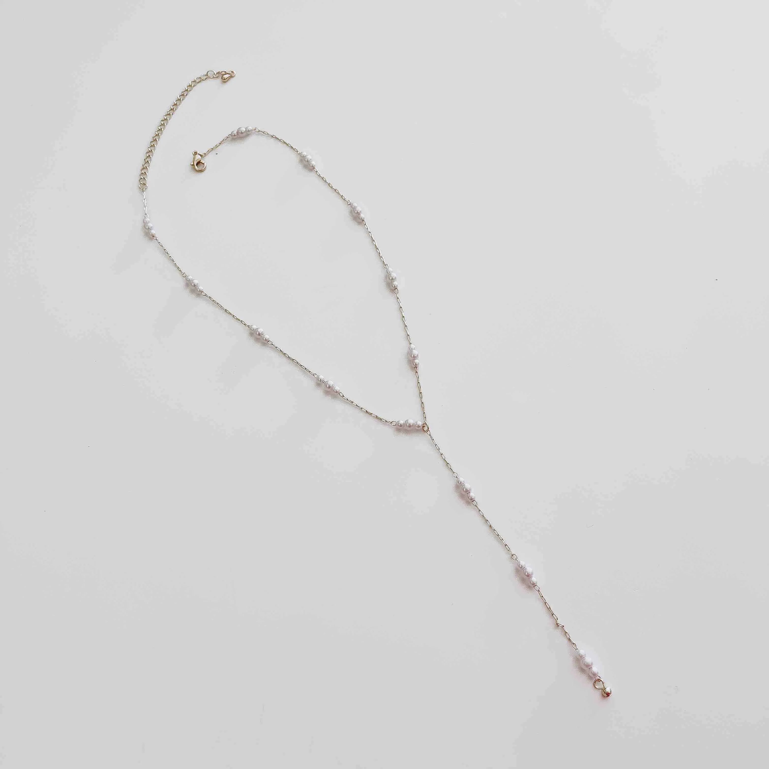 Pearly Satisfaction Y Drop Necklace