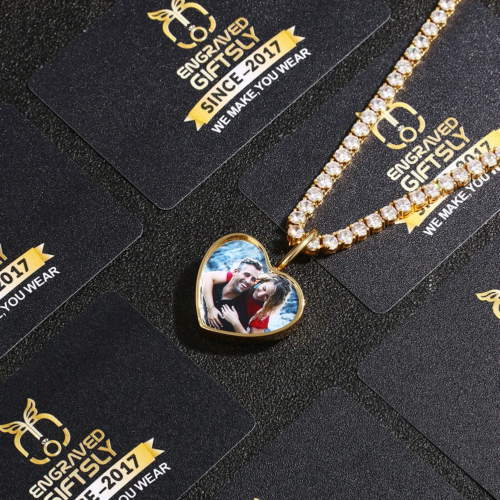 Personalized 14k Photo Cremation Urn Necklace for Ashes With Filling Tool- Custom Engraving Heart Pendant Memorial Keepsake 14k Gold Jewelry