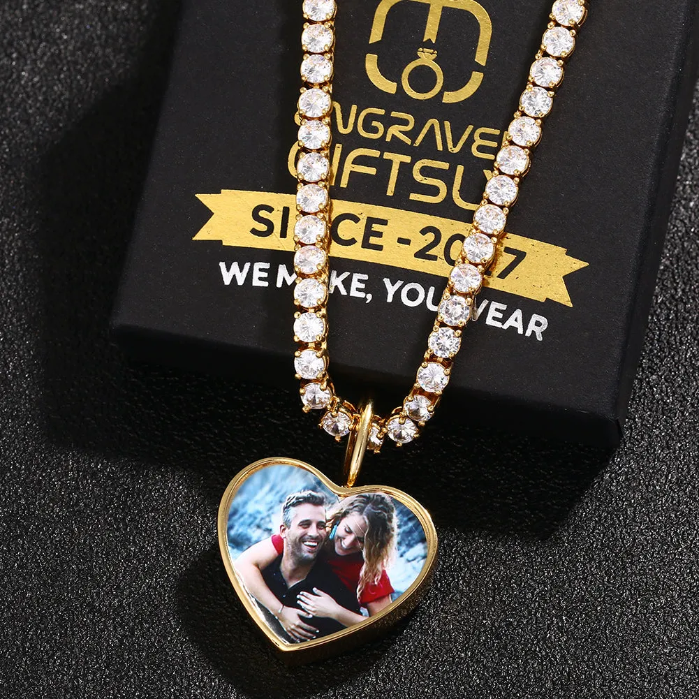 Personalized 14k Photo Cremation Urn Necklace for Ashes With Filling Tool- Custom Engraving Heart Pendant Memorial Keepsake 14k Gold Jewelry
