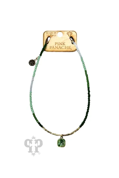 Pink Panache Peridot Austrian Crystal Beaded Necklace