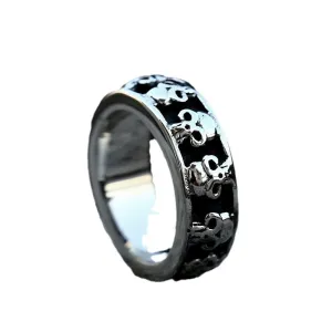 Punk Hip Hop Retro Skull Stainless Steel Ring for Men - Wholesale Titanium Steel Jewelry