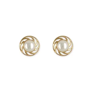 Round Shaped Pearl Earrings