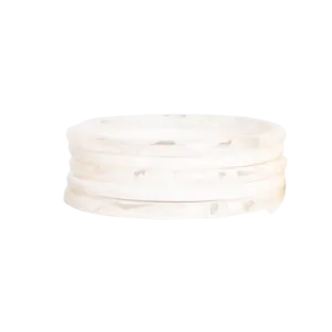 Set of 5 White Acetate Bangles