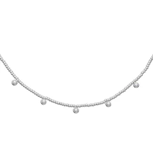 Silver Beaded Pearls Necklace