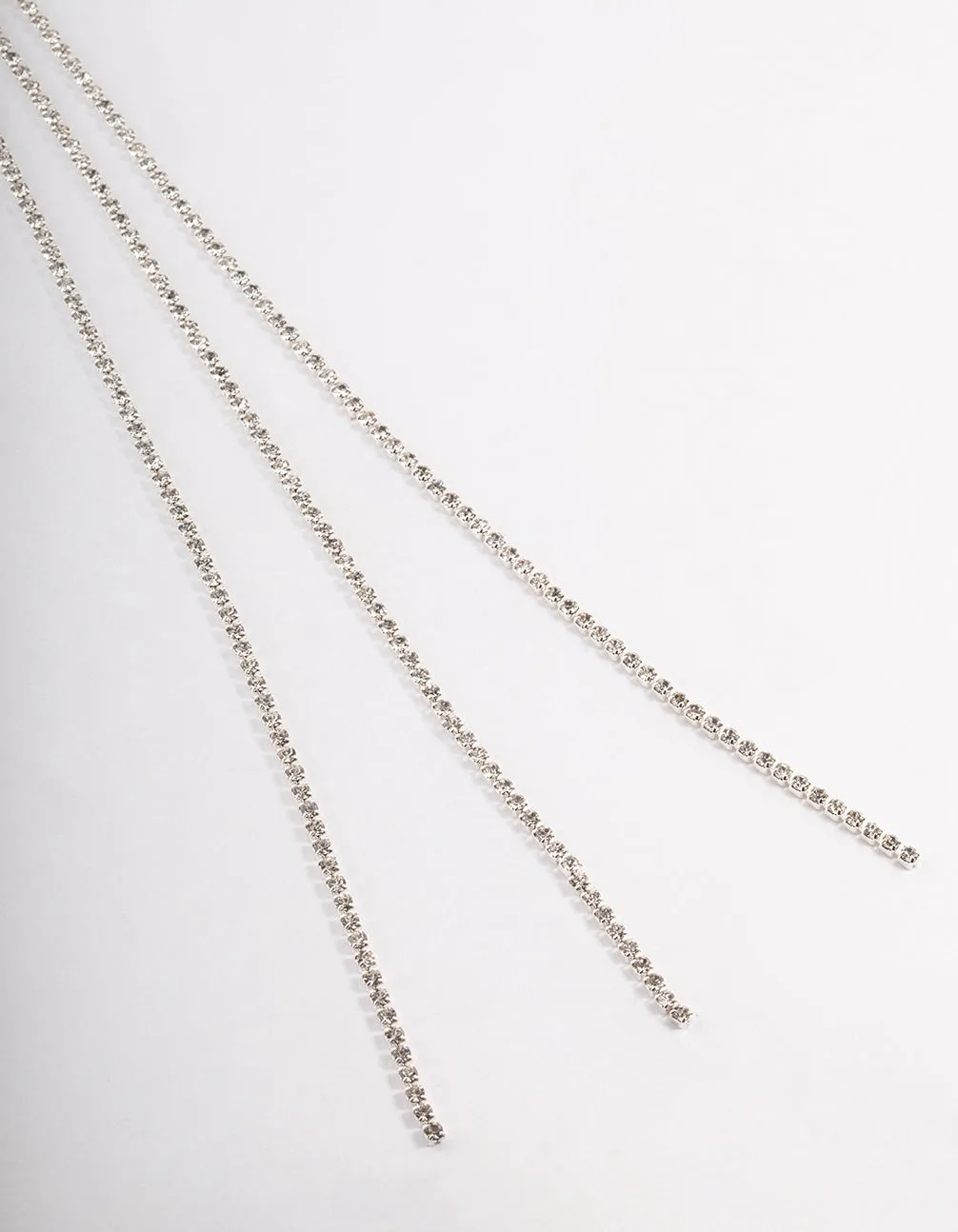 Silver Triple Row Cupchain Scarf Necklace