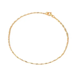 Singapore Anklet | Solid 14k Gold